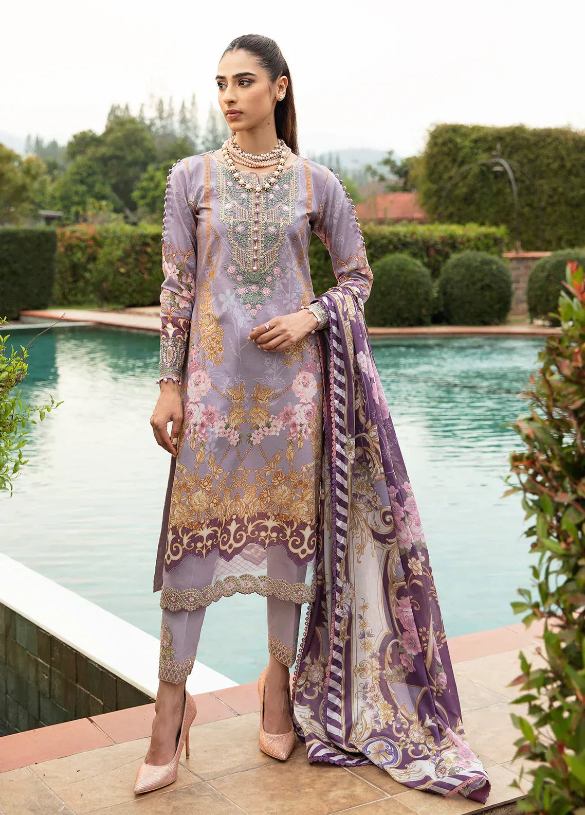 Gulaal | Springtime Ballet | LAVANDE (GL-L-24V1-05) - Aqsa Fabrics