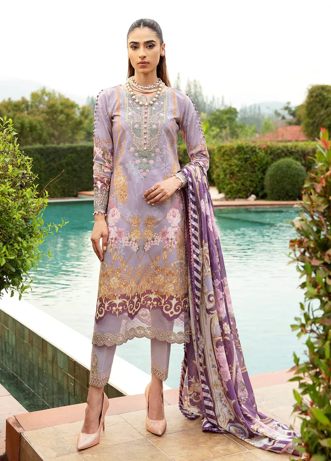 Gulaal | Springtime Ballet | LAVANDE (GL-L-24V1-05) - Aqsa Fabrics