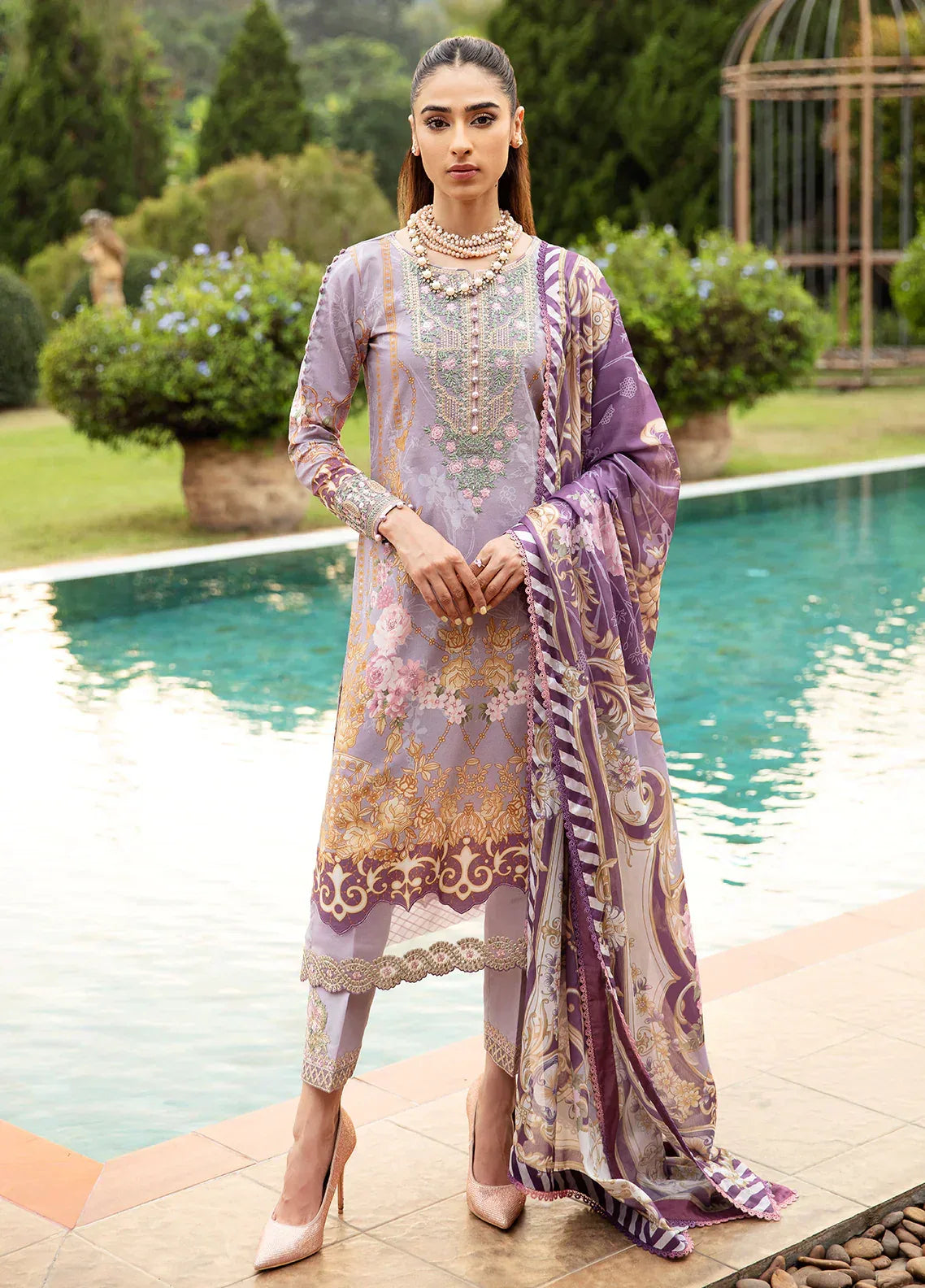 Gulaal | Springtime Ballet | LAVANDE (GL-L-24V1-05) - Aqsa Fabrics