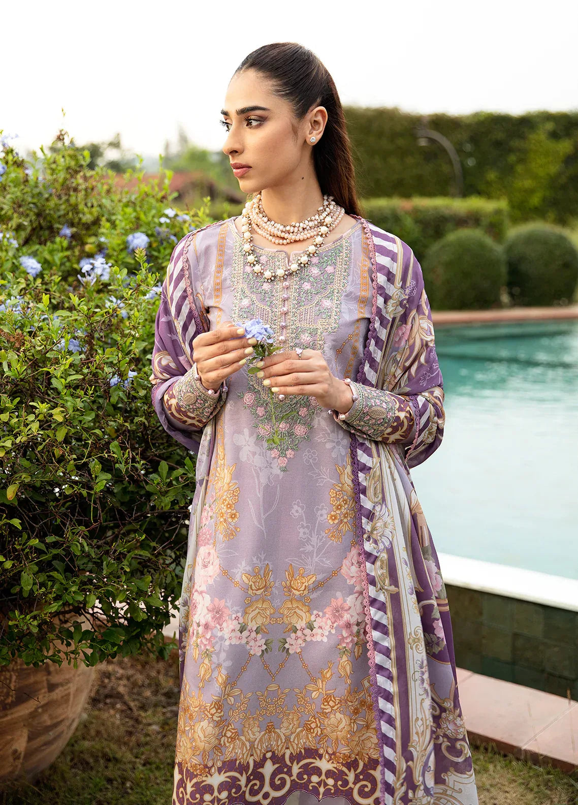 Gulaal | Springtime Ballet | LAVANDE (GL-L-24V1-05) - Aqsa Fabrics