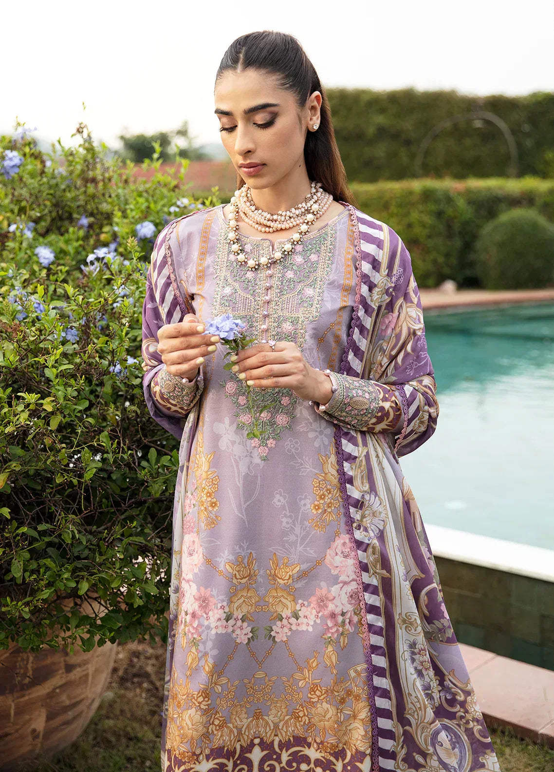 Gulaal | Springtime Ballet | LAVANDE (GL-L-24V1-05) - Aqsa Fabrics