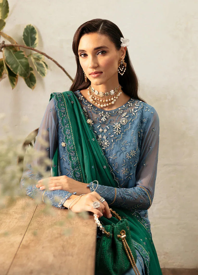 Gulaal | Embroidered Chiffon Eid Collection | HELIA - Aqsa Fabrics