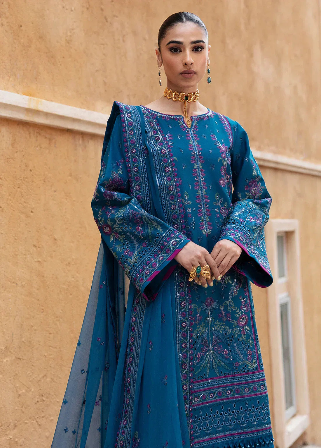 Gulaal | Luxury Lawn 24 | FELICIA (GL-LL-24V1-04) - Aqsa Fabrics