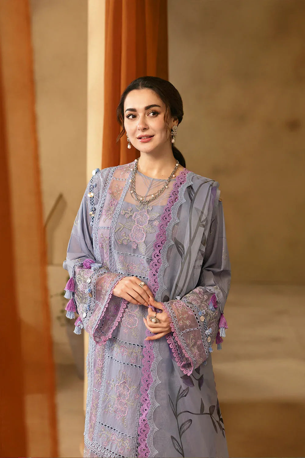 Saira Rizwan | Luxury Lawn 25 |EDRINA-SRL25-03 - Aqsa Fabrics