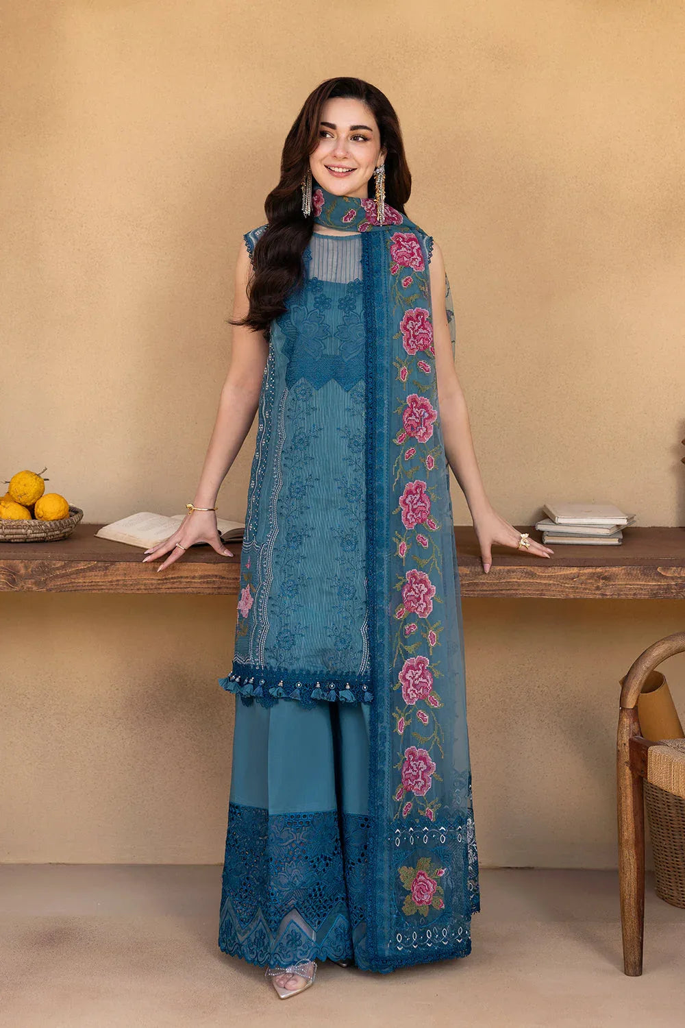 Saira Rizwan | Luxury Lawn 25 | ALMA-SRL25-12 - Aqsa Fabrics