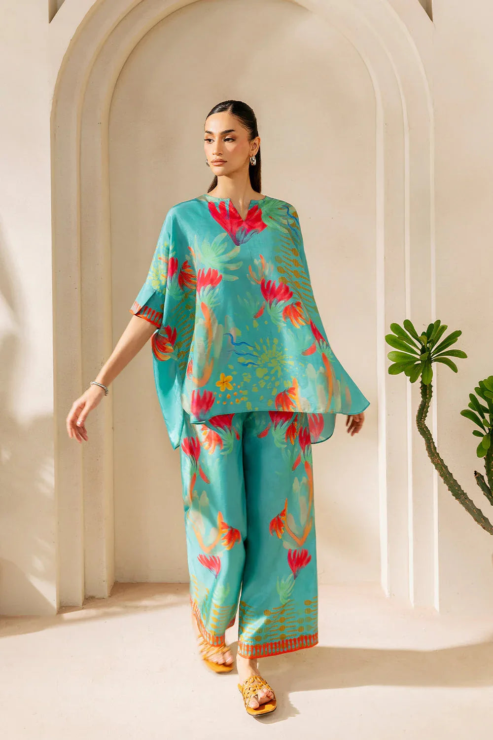 Saira Rizwan | Silk Coords 25 | SUNSET SAMBA - SRSP-25-03 - Aqsa Fabrics