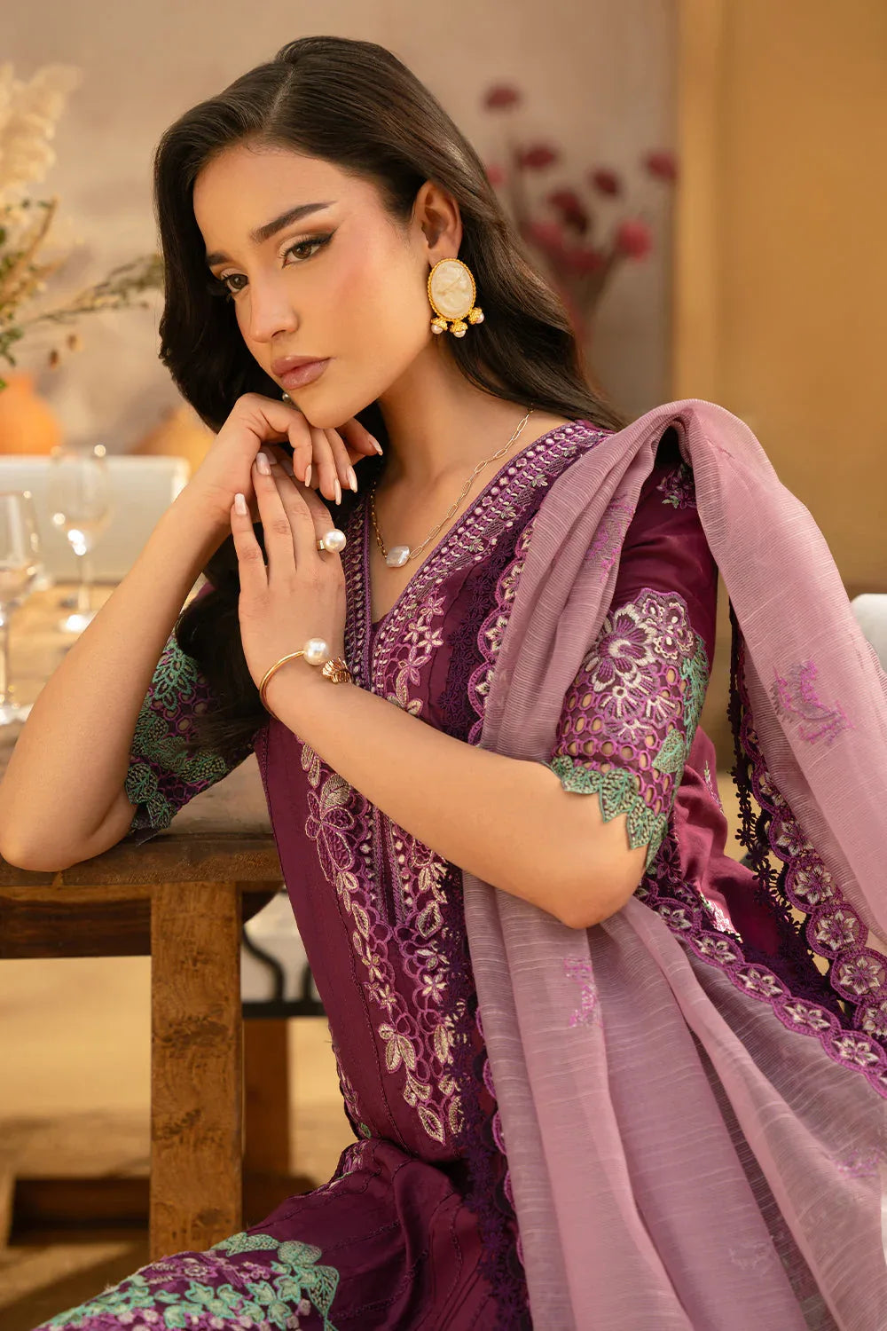 Saira Rizwan | Luxury Lawn 25 | VALERIE-SRL25-11 - Aqsa Fabrics