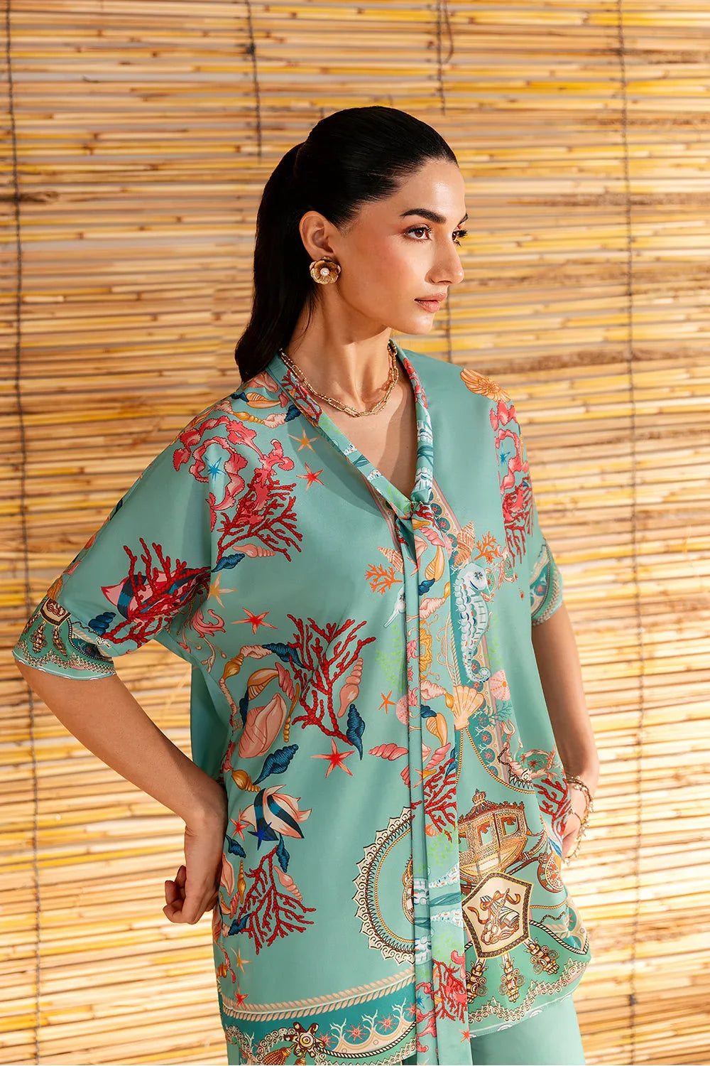 Saira Rizwan | Silk Coords 25 | COASTAL CHARM - SRSP-25-01 - Aqsa Fabrics