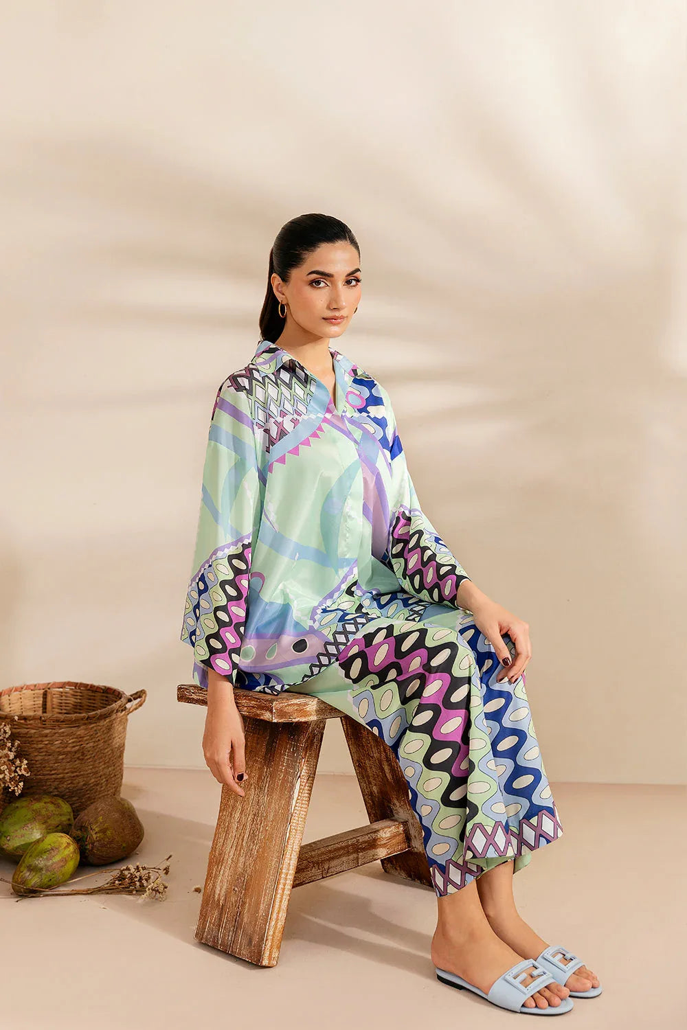 Saira Rizwan | Silk Coords 25 | PARADISE PRISM - SRSP-25-05 - Aqsa Fabrics