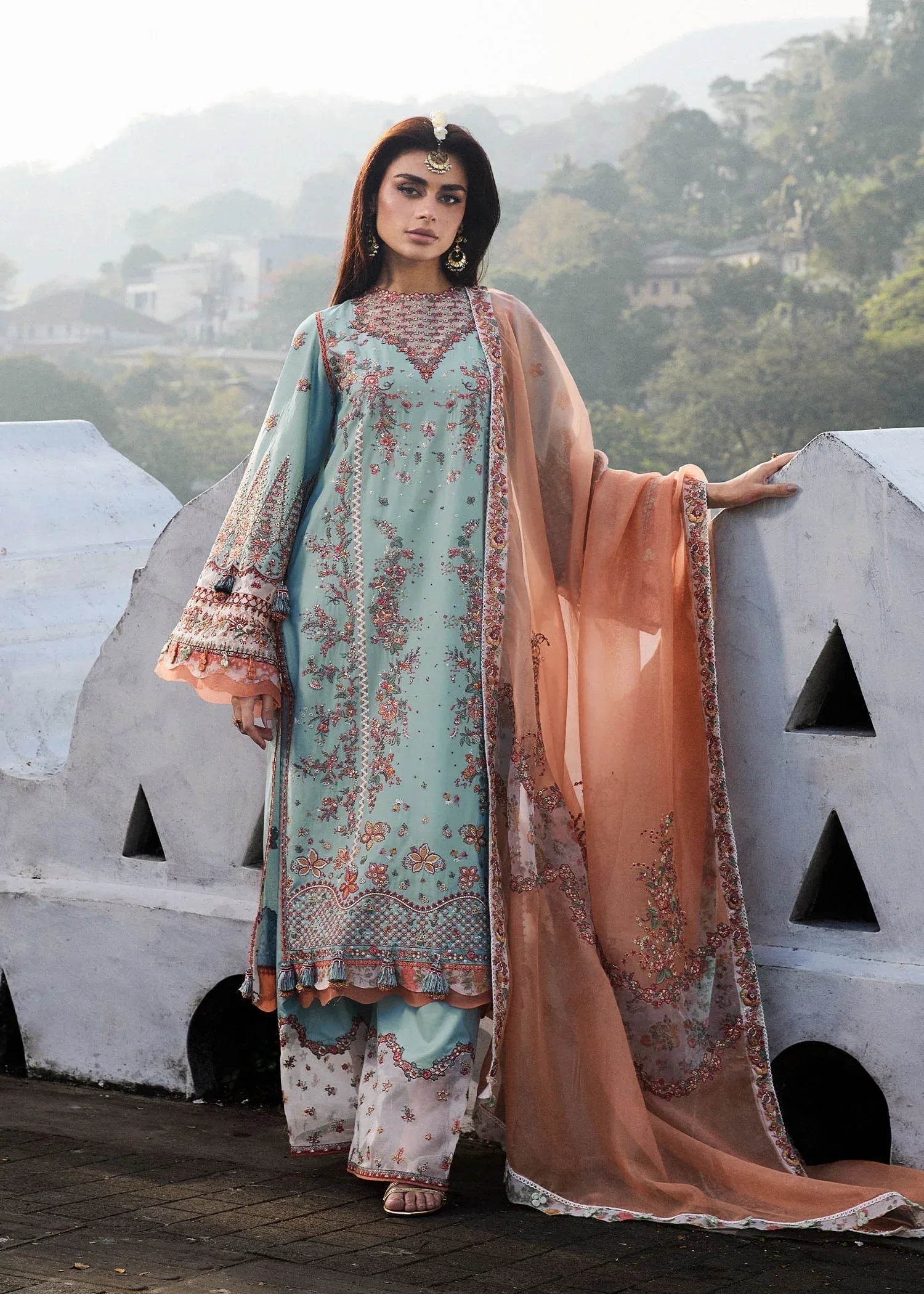 Hussain Rehar | Luxury Lawn 25 | Malibu - Aqsa Fabrics