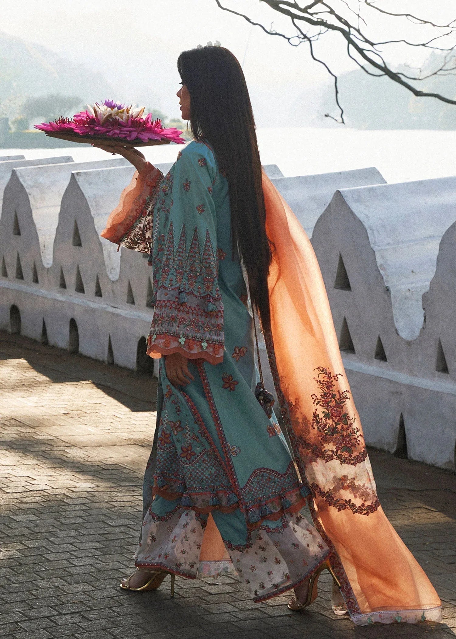 Hussain Rehar | Luxury Lawn 25 | Malibu - Aqsa Fabrics