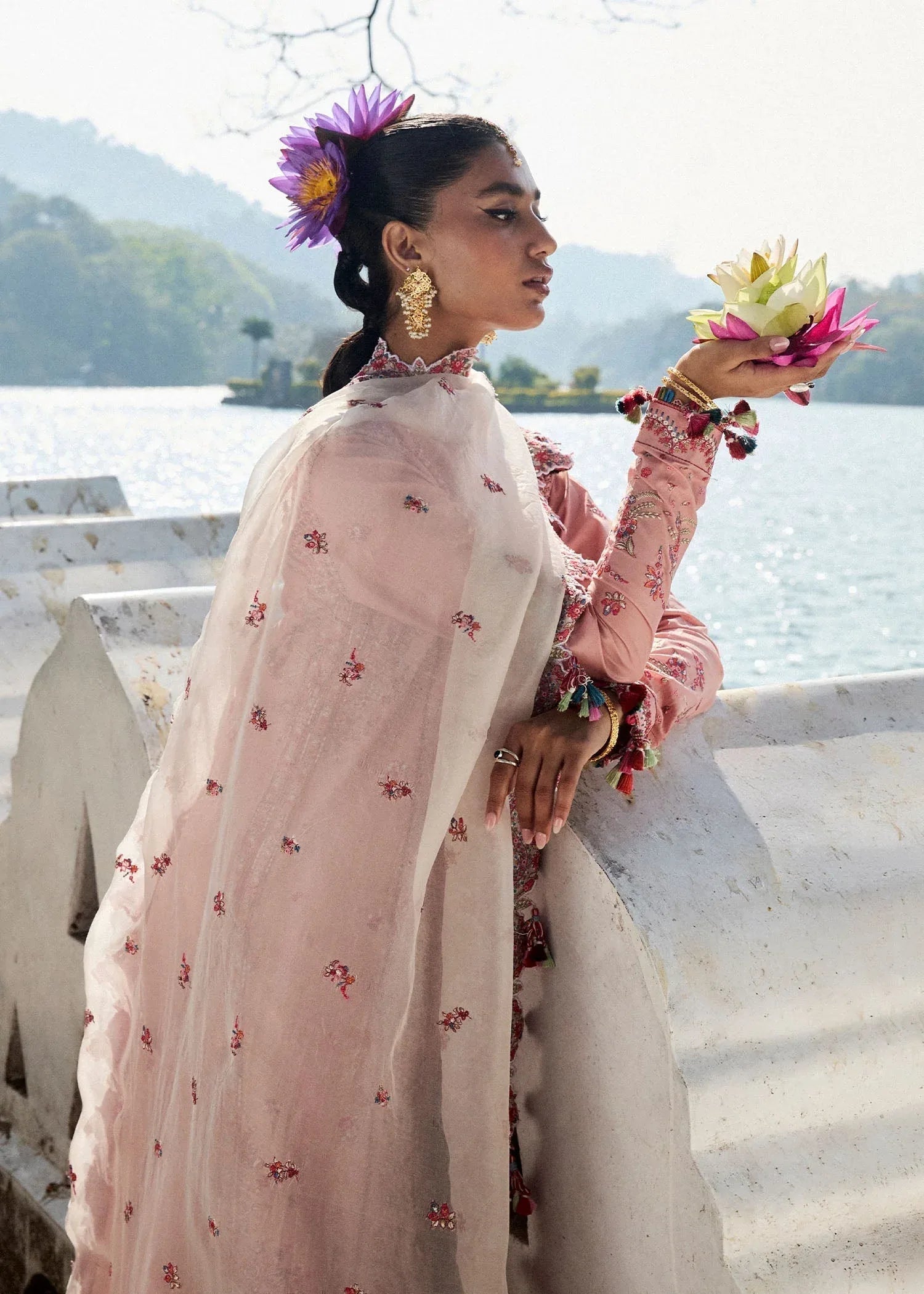 Hussain Rehar | Luxury Lawn 25 | Peaar - Aqsa Fabrics