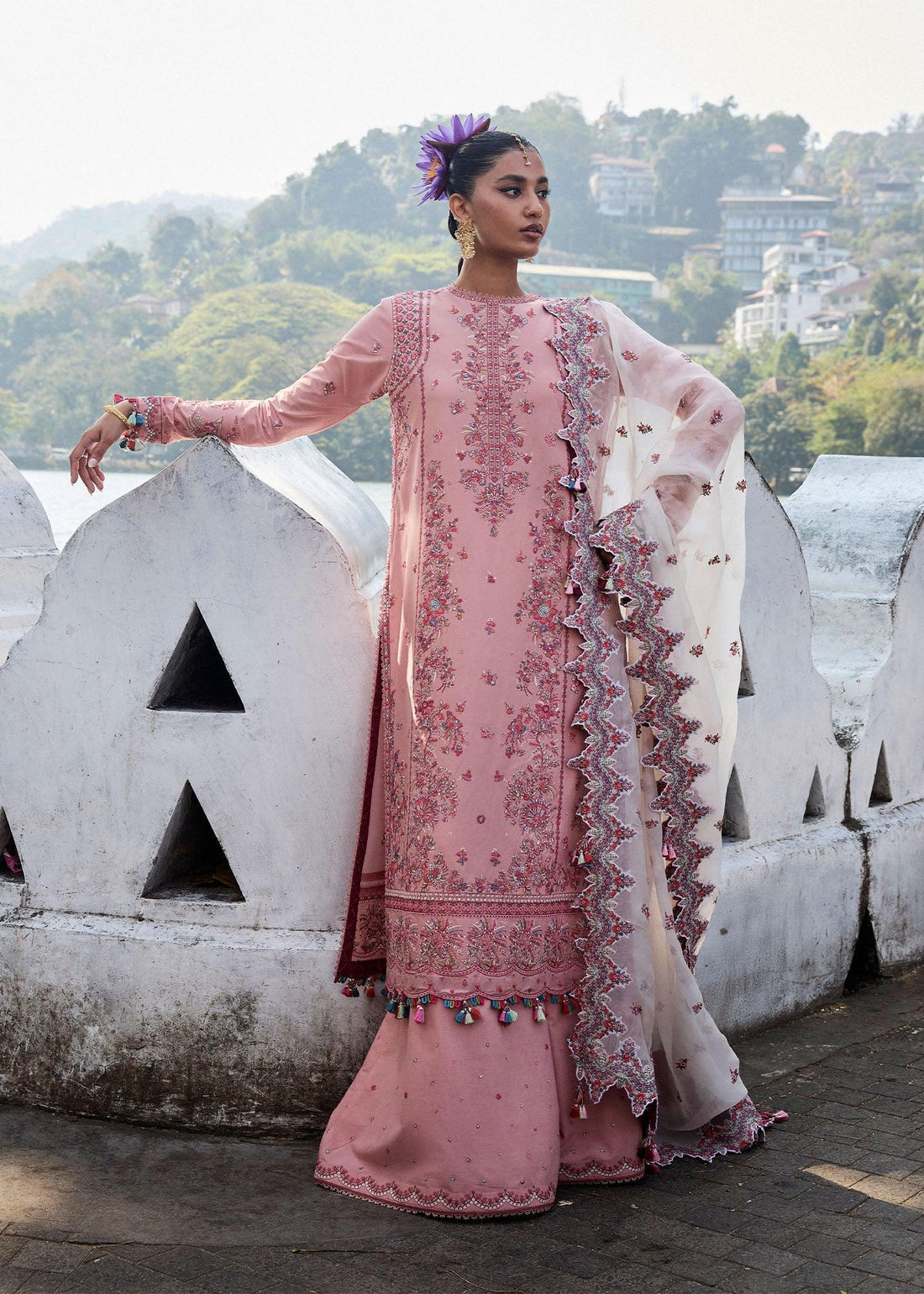 Hussain Rehar | Luxury Lawn 25 | Peaar - Aqsa Fabrics