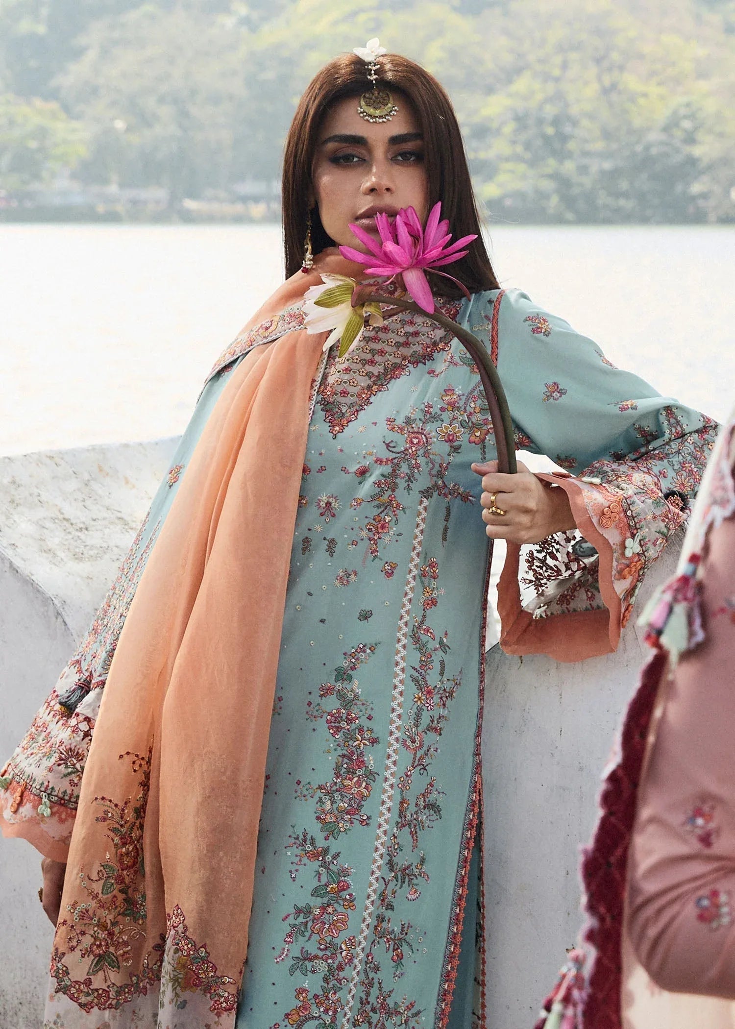 Hussain Rehar | Luxury Lawn 25 | Malibu - Aqsa Fabrics