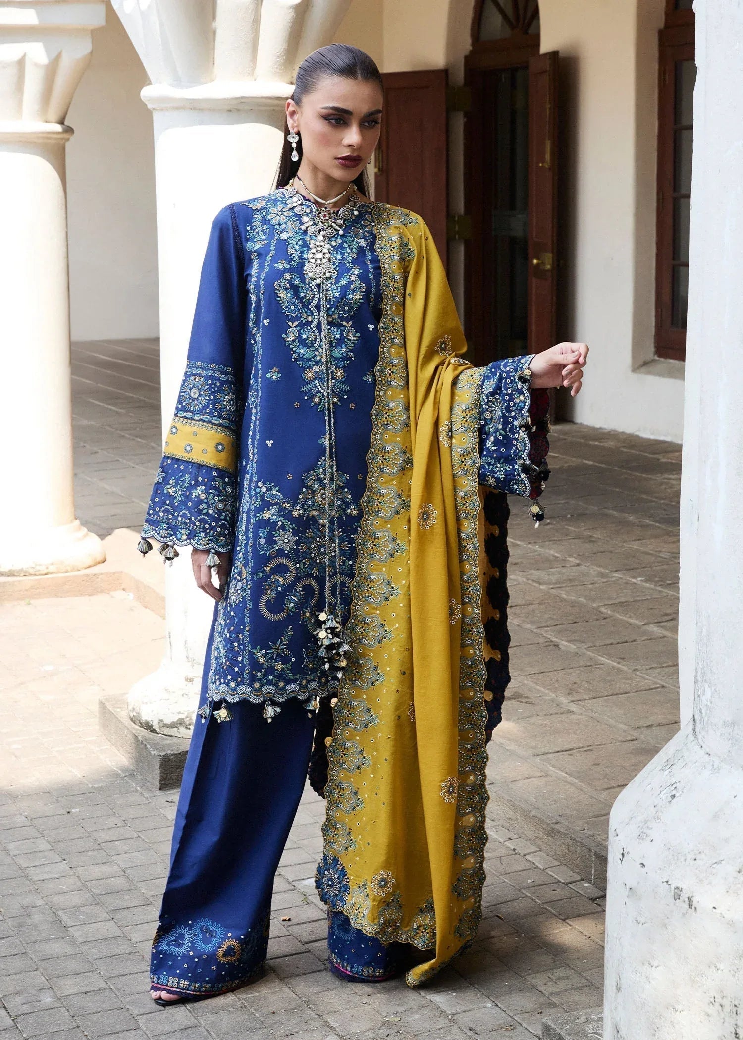 Hussain Rehar | Luxury Lawn 25 | Riviera - Aqsa Fabrics