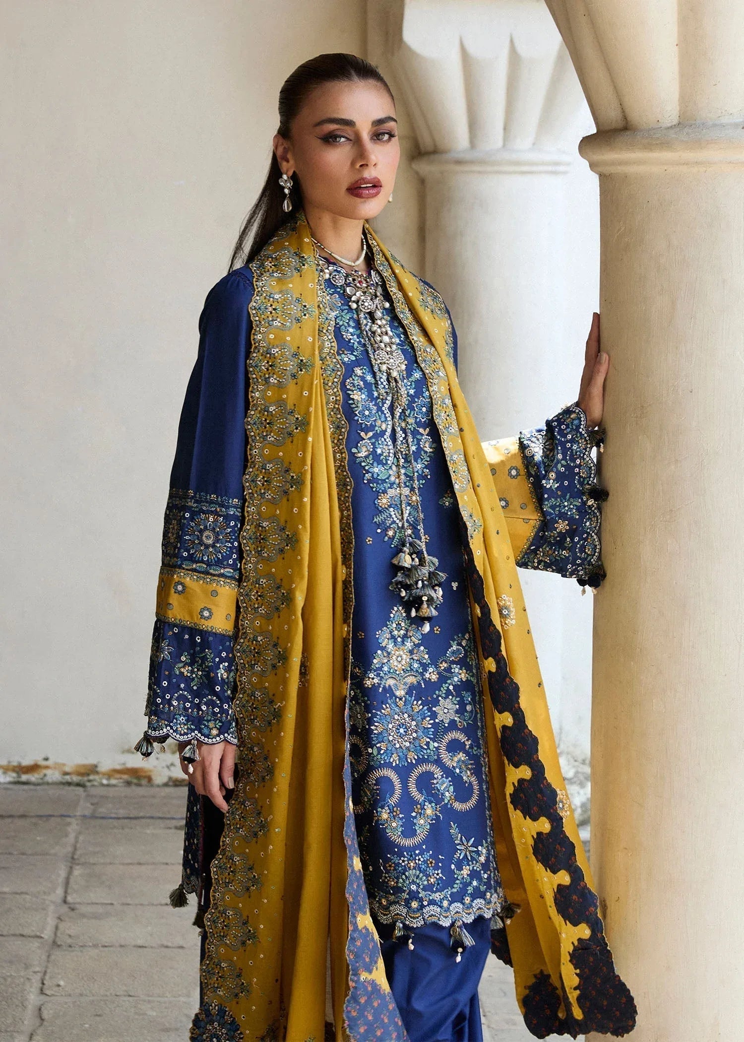 Hussain Rehar | Luxury Lawn 25 | Riviera - Aqsa Fabrics