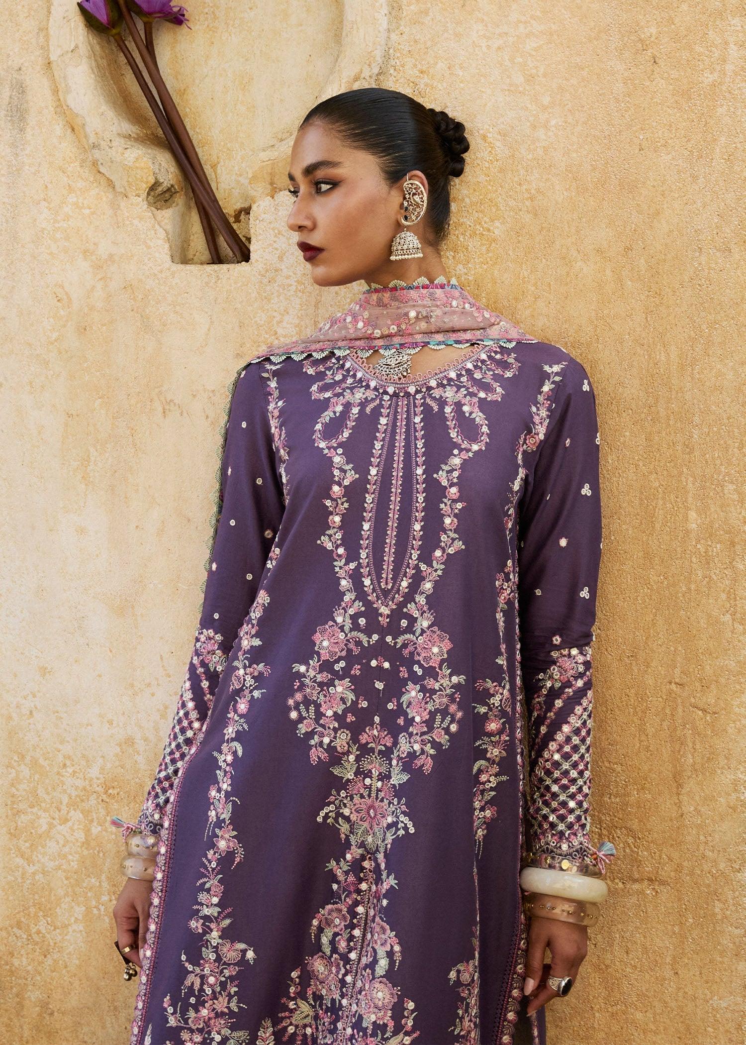 Hussain Rehar | Luxury Lawn 25 | Irris - Aqsa Fabrics