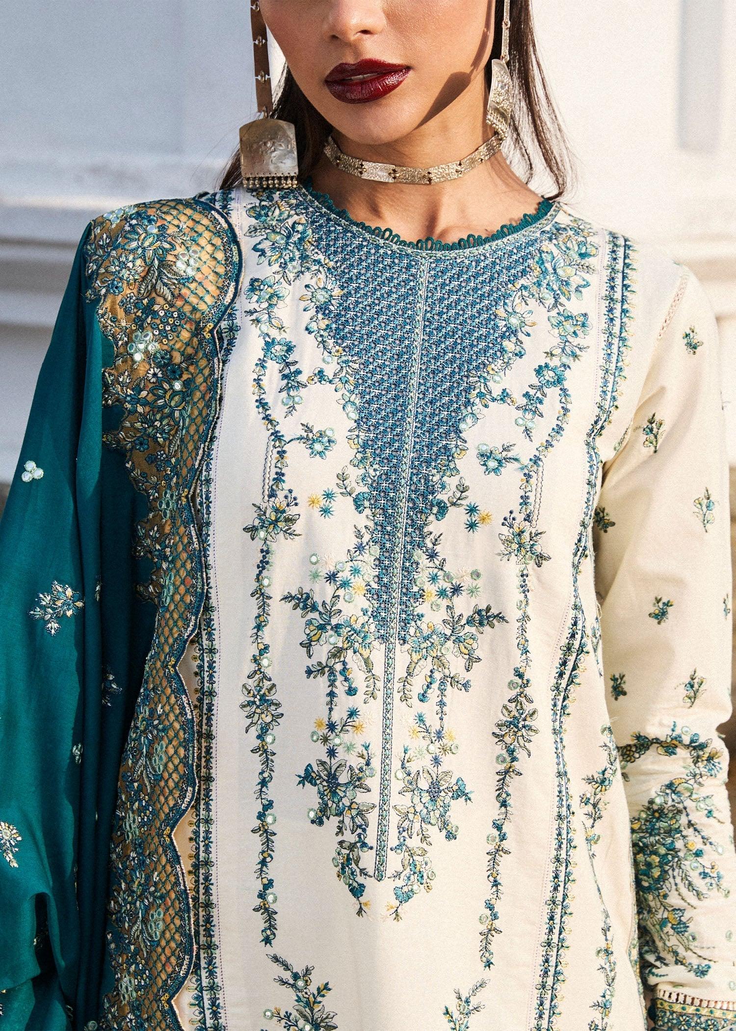 Hussain Rehar | Luxury Lawn 25 | Veil - Aqsa Fabrics
