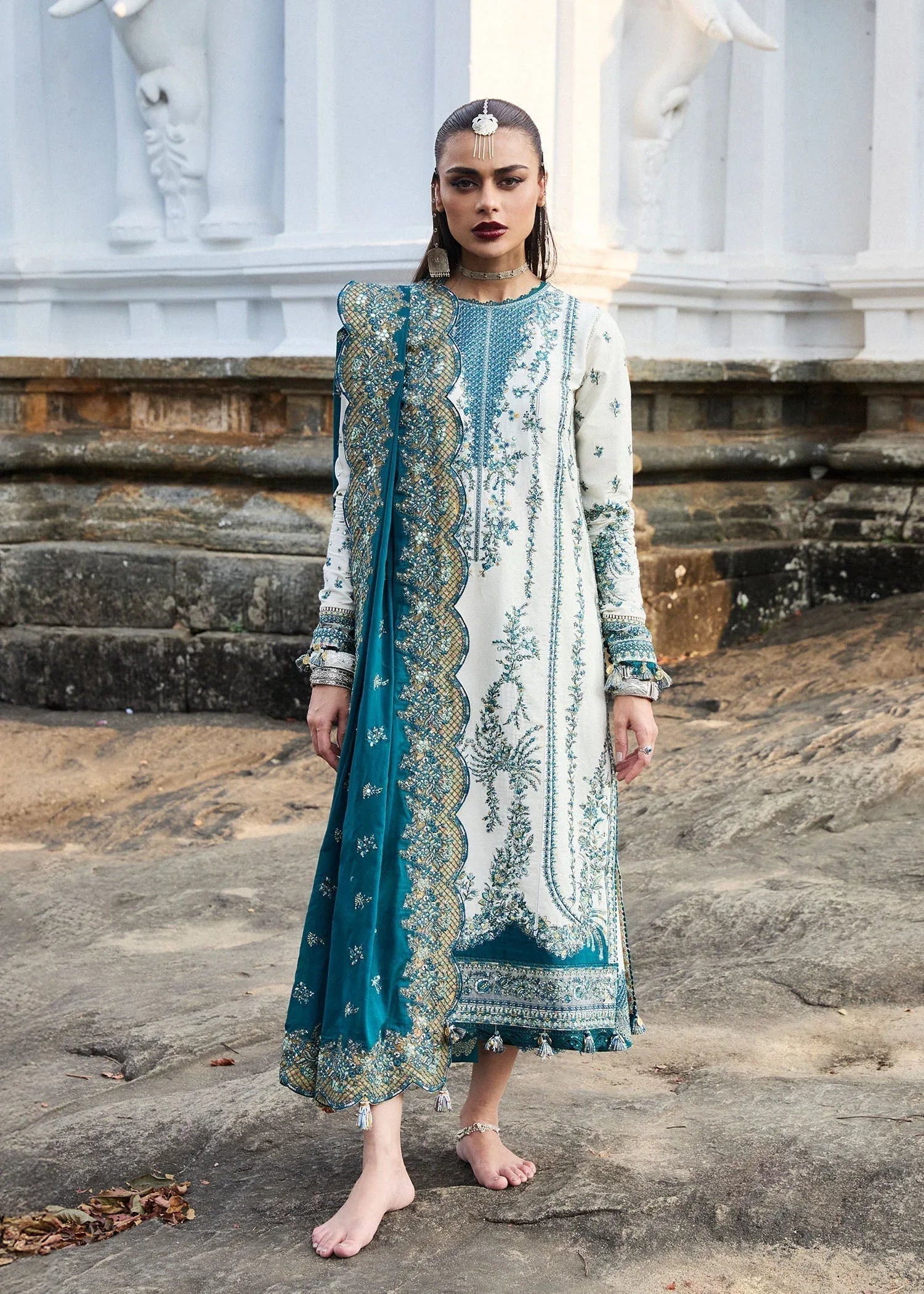 Hussain Rehar | Luxury Lawn 25 | Veil - Aqsa Fabrics