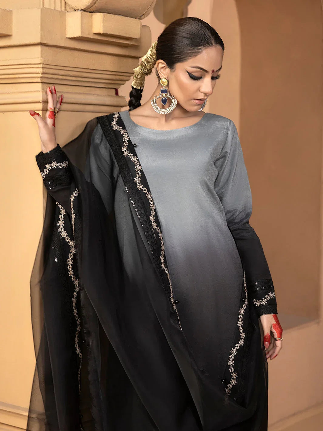 Hem Stitch | Raw Silk Edit 25 | Hazel - Aqsa Fabrics