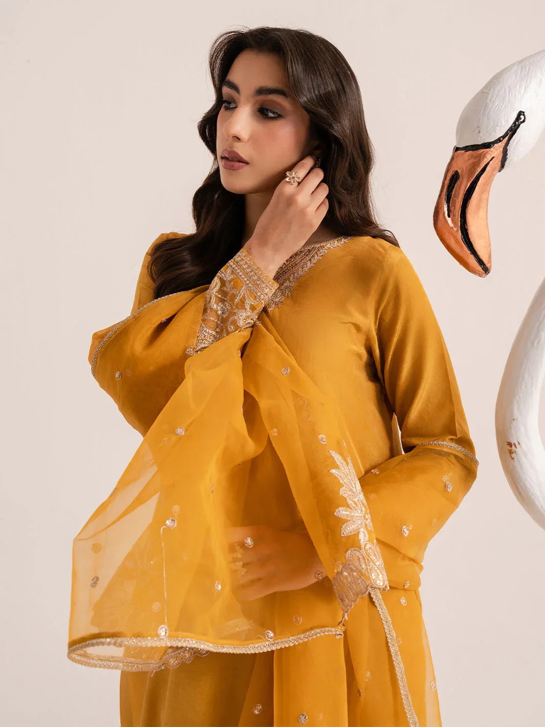 Izel | The Silk Chapter | Honeydew - Aqsa Fabrics