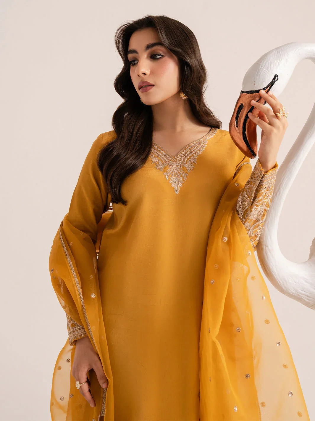 Izel | The Silk Chapter | Honeydew - Aqsa Fabrics