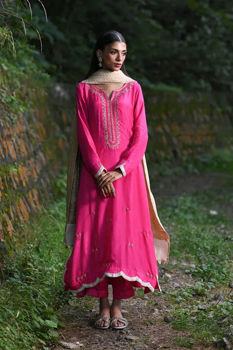 Hue Pret | Farasha Luxury Pret | Fuchsia - Aqsa Fabrics