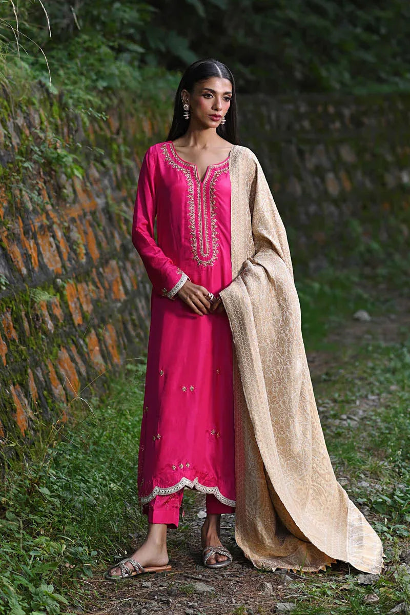 Hue Pret | Farasha Luxury Pret | Fuchsia - Aqsa Fabrics