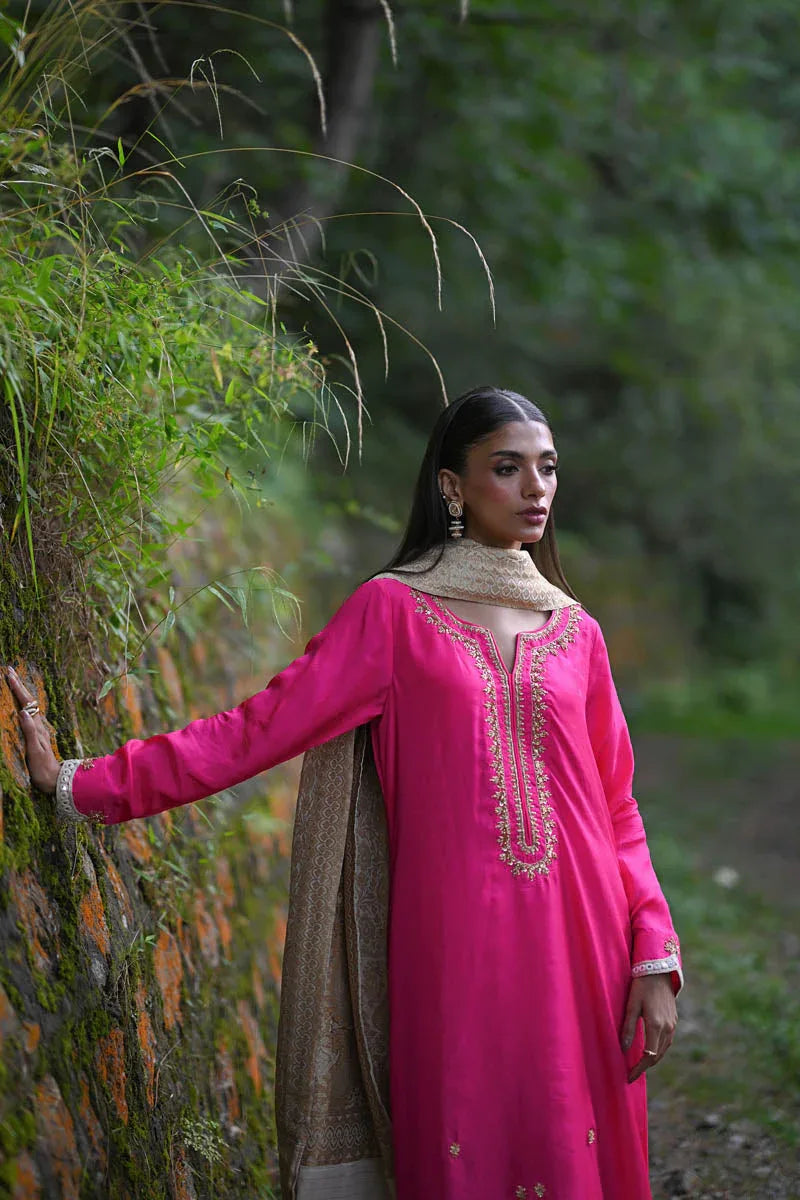 Hue Pret | Farasha Luxury Pret | Fuchsia - Aqsa Fabrics