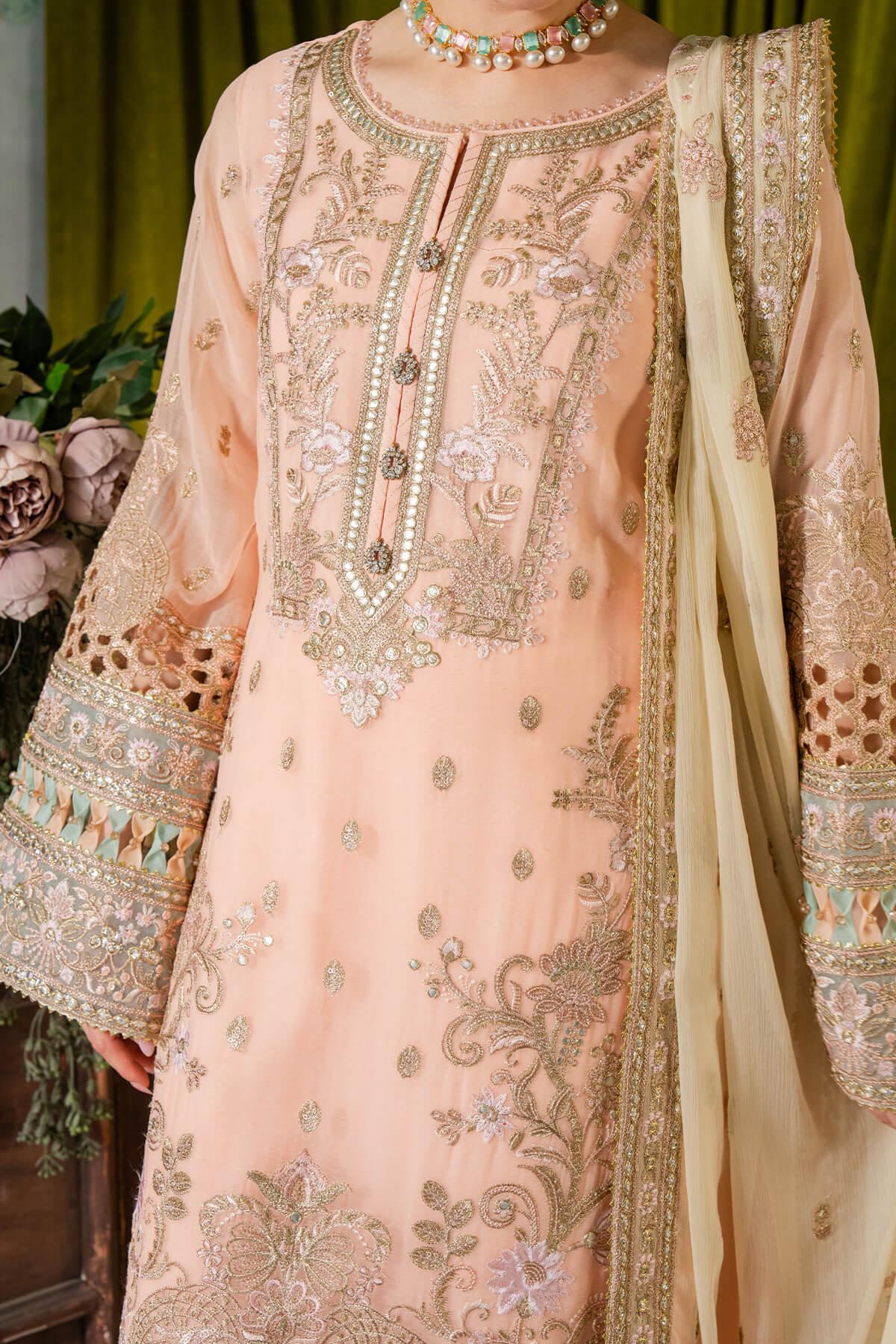 Imrozia Premium | Naina Chiffon | I-193 Kashud - Aqsa Fabrics