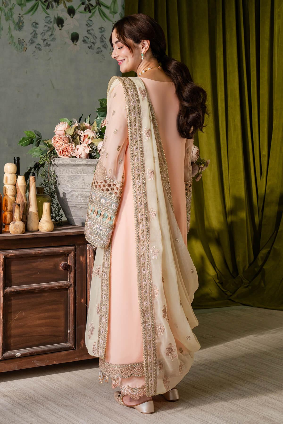 Imrozia Premium | Naina Chiffon | I-193 Kashud - Aqsa Fabrics