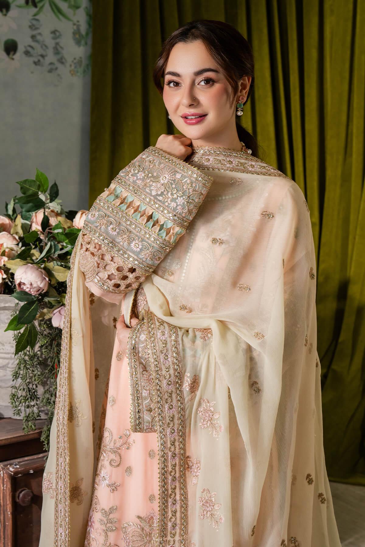 Imrozia Premium | Naina Chiffon | I-193 Kashud - Aqsa Fabrics