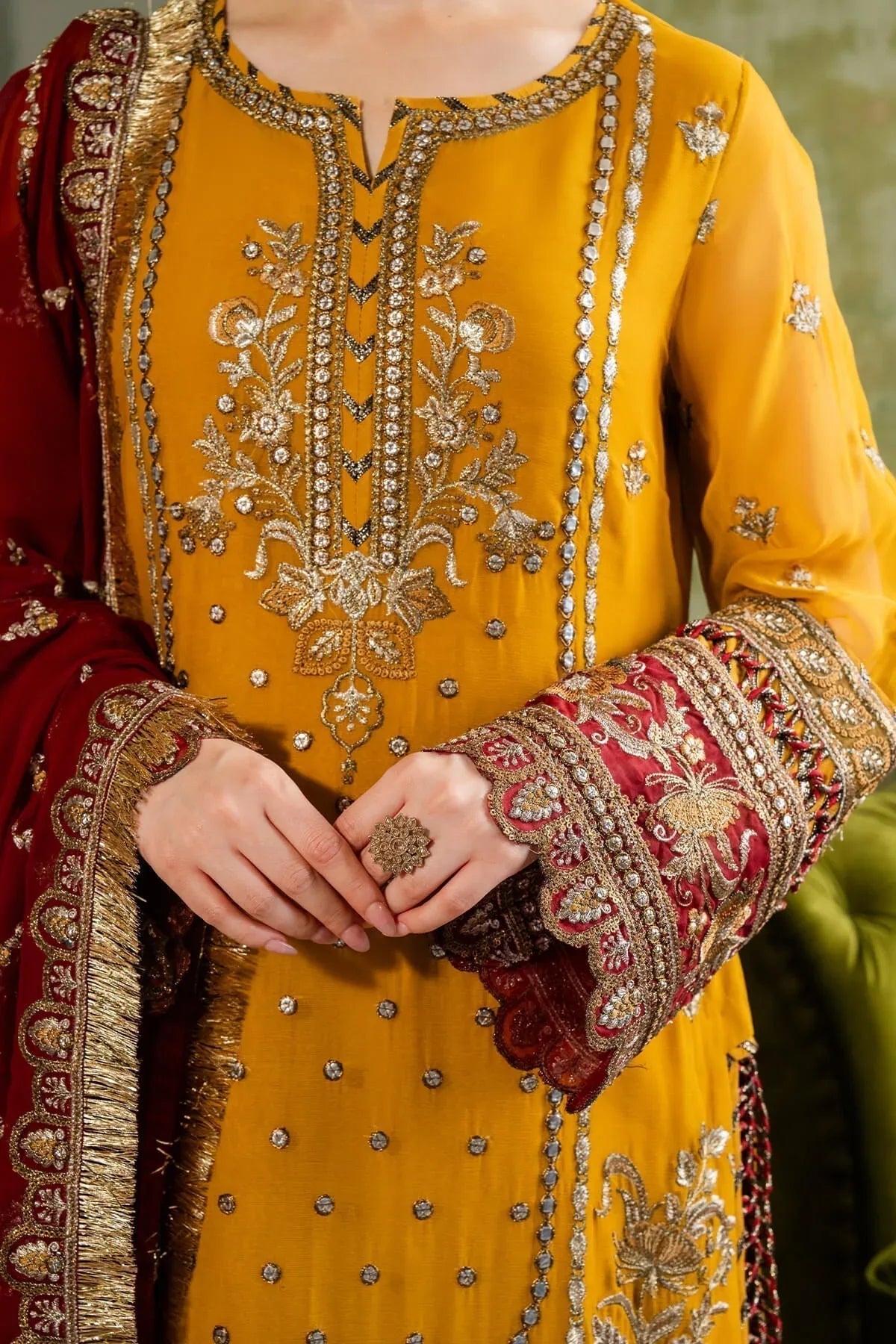 Imrozia Premium | Naina Chiffon | I-196 Naaz - Aqsa Fabrics