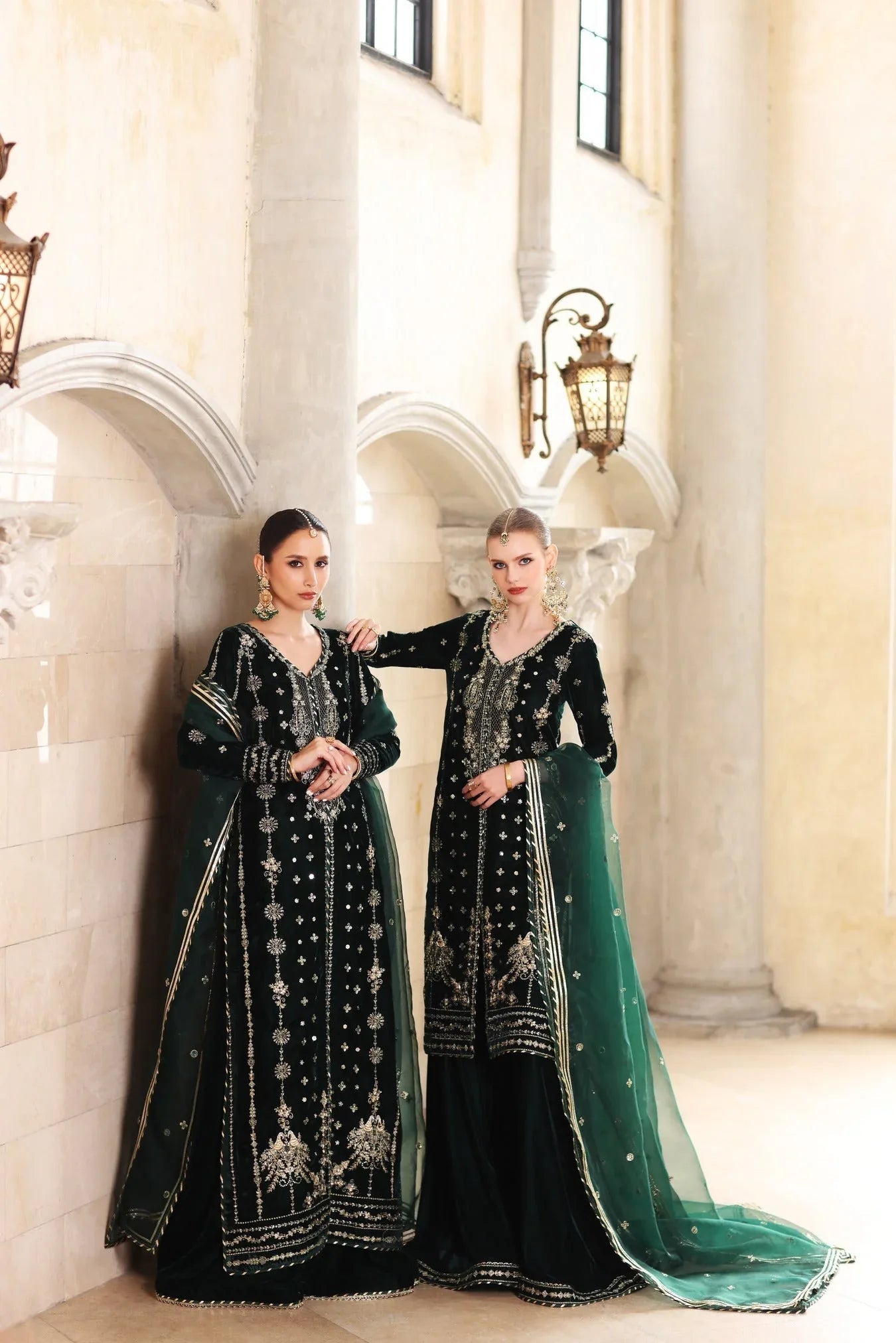 Noor by Saadia Asad | Handcrafted Velvet 25 |Zamurrud - Aqsa Fabrics