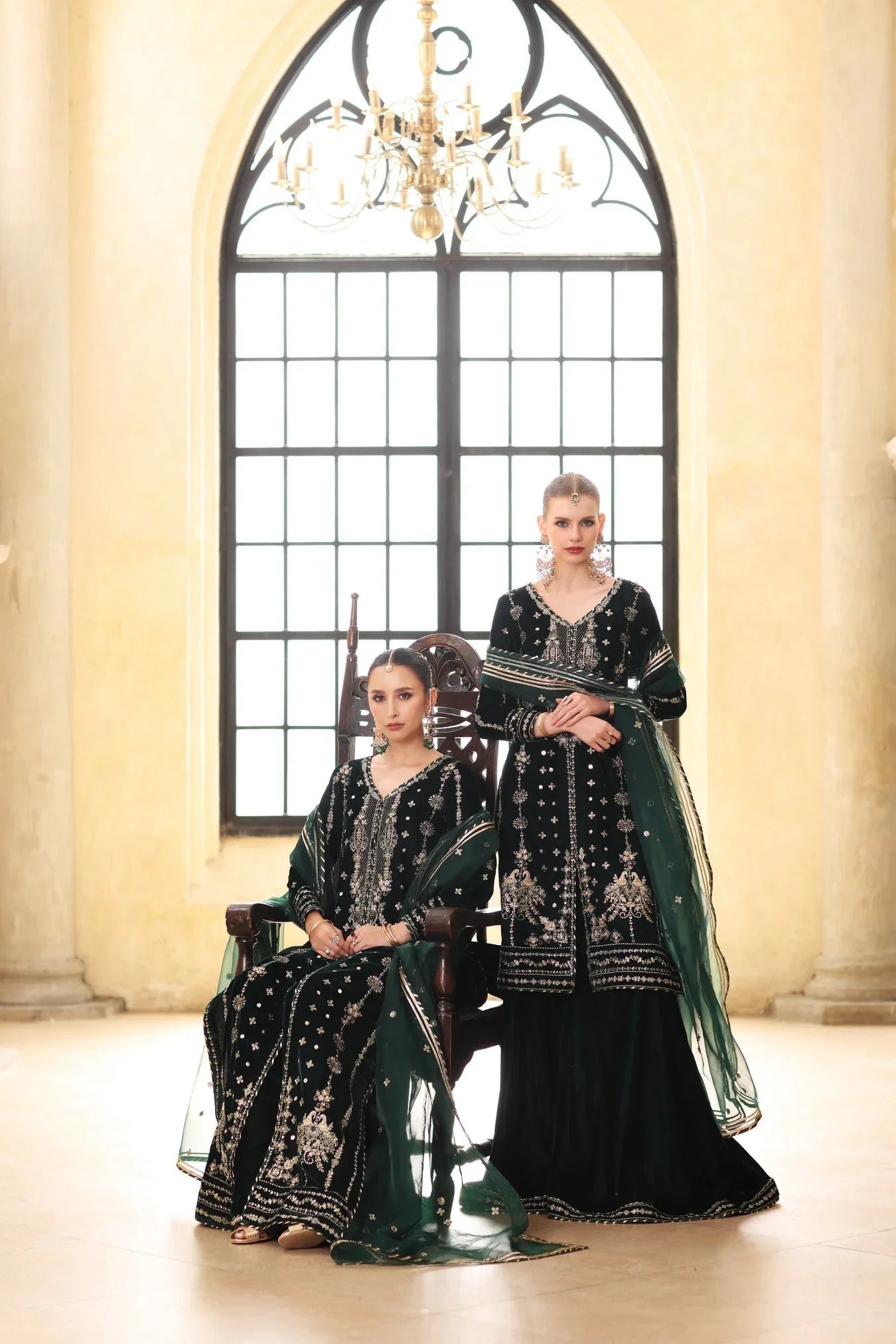Noor by Saadia Asad | Handcrafted Velvet 25 |Zamurrud - Aqsa Fabrics