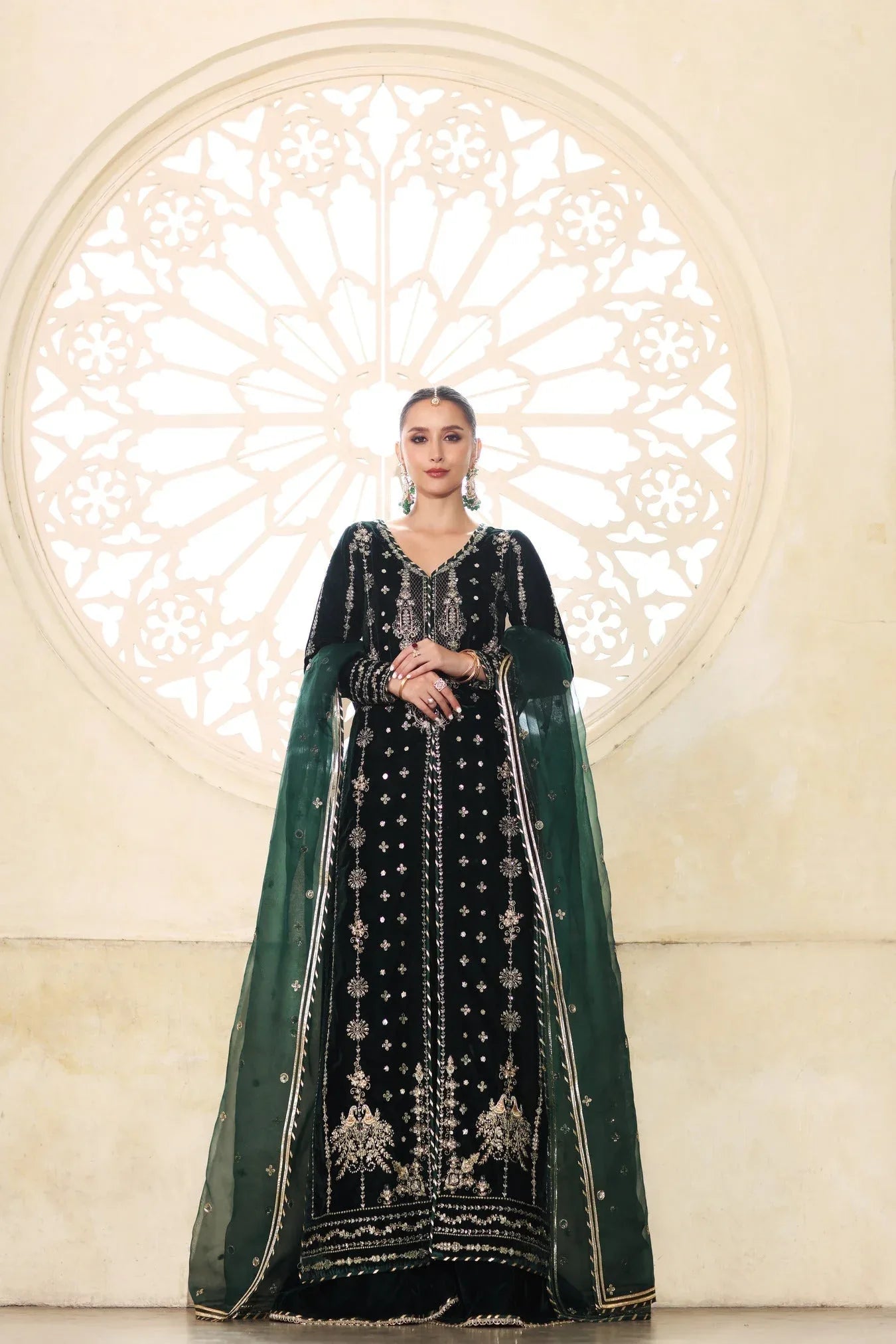 Noor by Saadia Asad | Handcrafted Velvet 25 |Zamurrud - Aqsa Fabrics