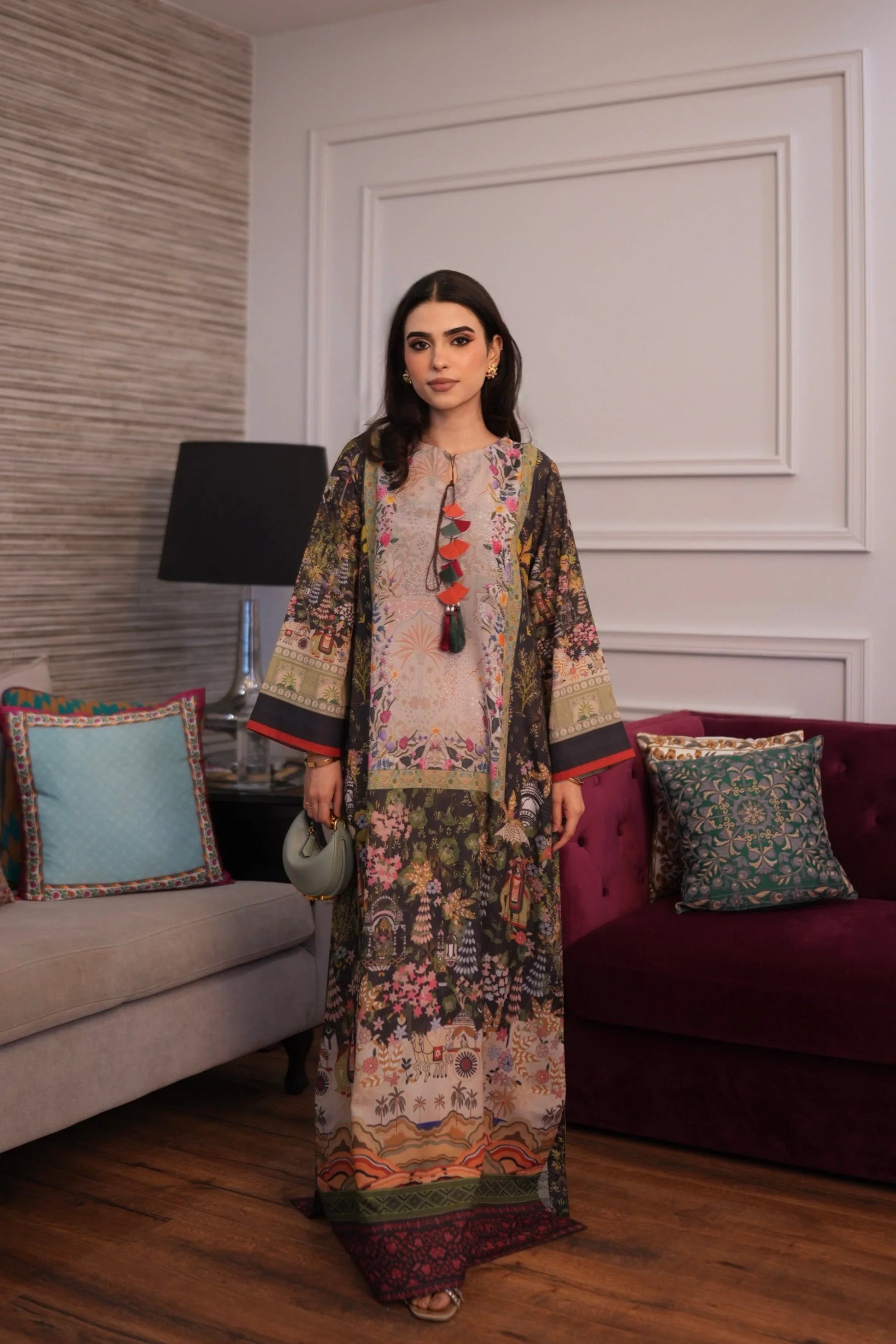 Muntaha | Luxury Kaftans | Zarvaan - Aqsa Fabrics