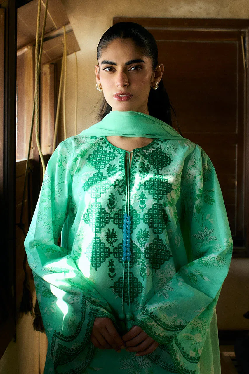 Sania Maskatiya | Luxury Lawn 25 | Azur (B) - Aqsa Fabrics