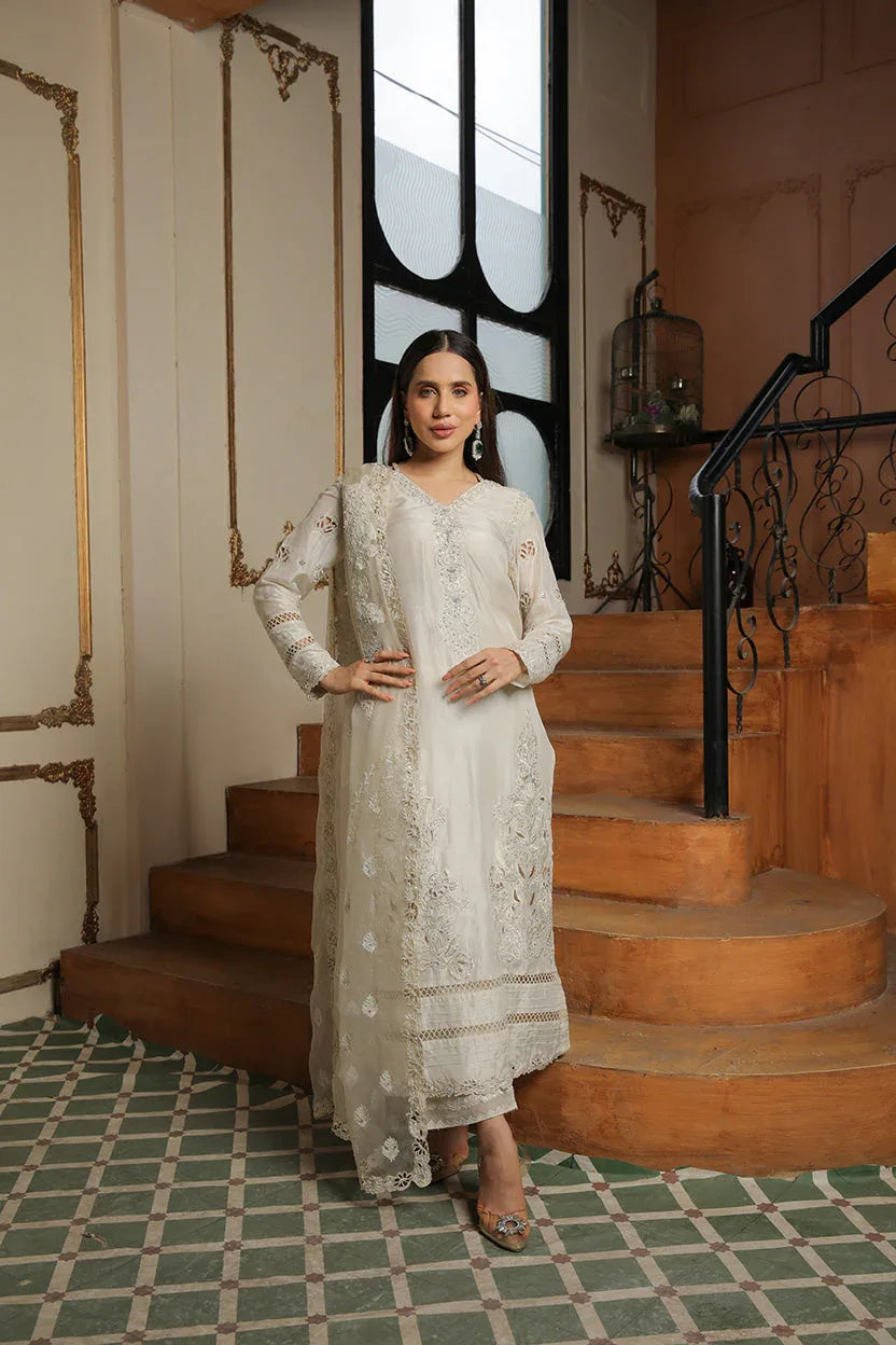 Muntaha | Baad e Saba | Alizay - White - Aqsa Fabrics