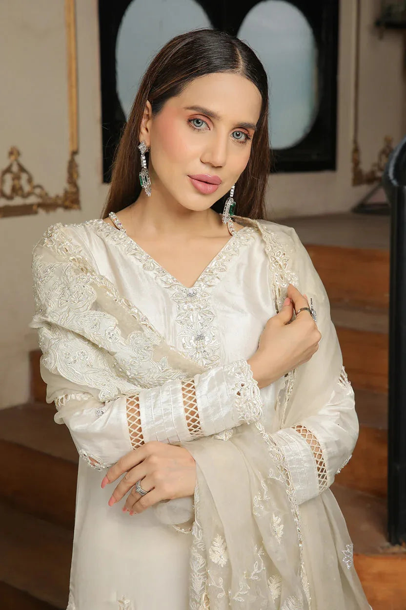 Muntaha | Baad e Saba | Alizay - White - Aqsa Fabrics