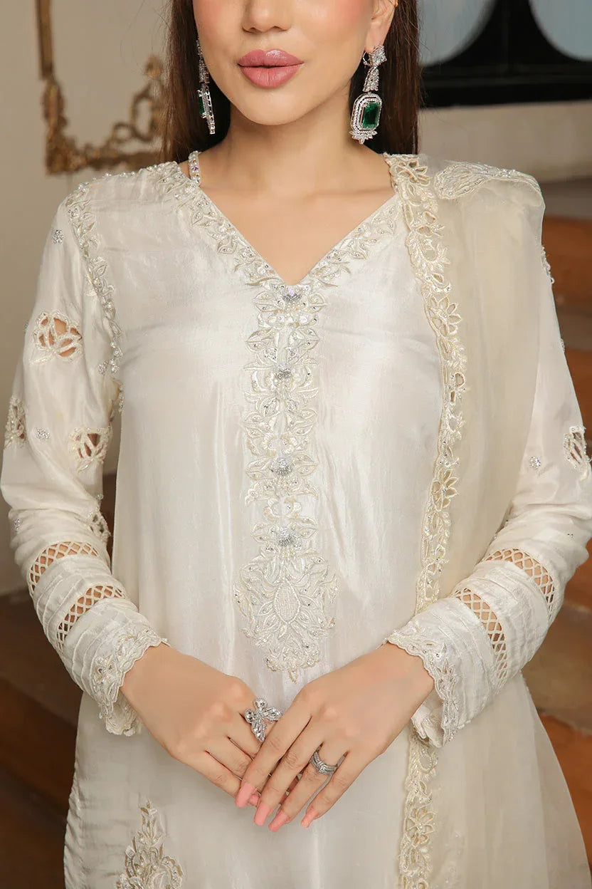 Muntaha | Baad e Saba | Alizay - White - Aqsa Fabrics