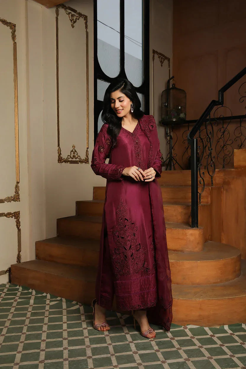 Muntaha | Baad e Saba | Alizay - Maroon - Aqsa Fabrics
