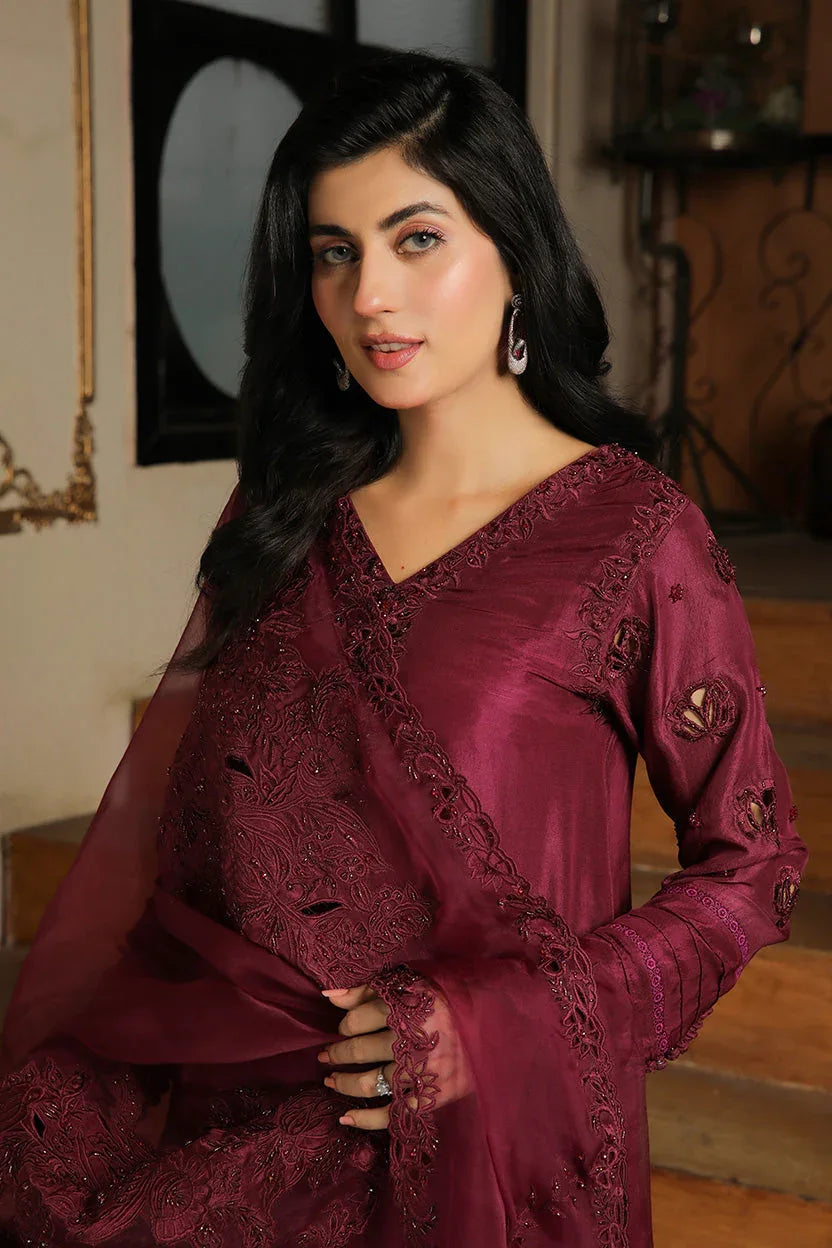 Muntaha | Baad e Saba | Alizay - Maroon - Aqsa Fabrics