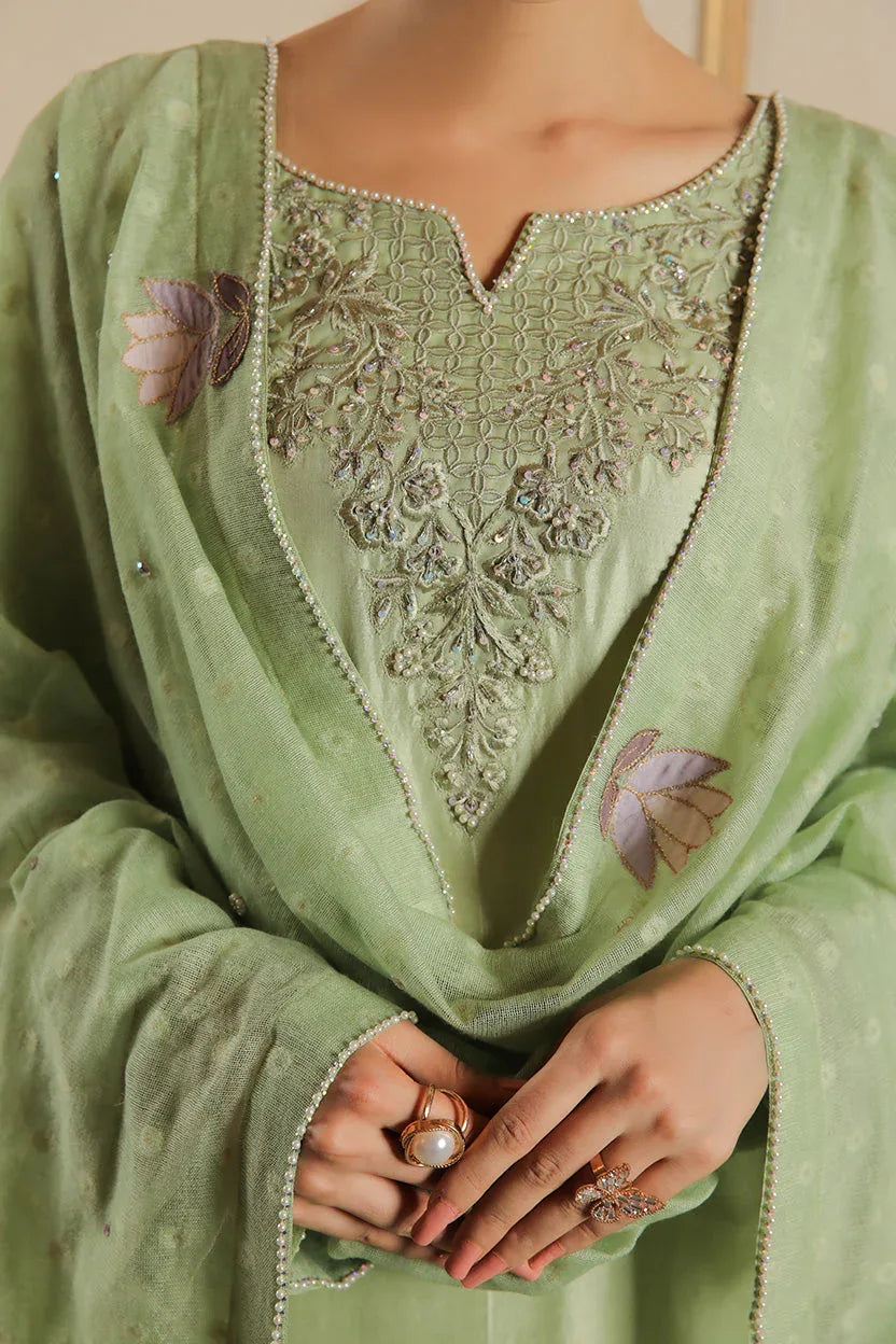 Muntaha | Baad e Saba | Zoya  Pistachio - Aqsa Fabrics