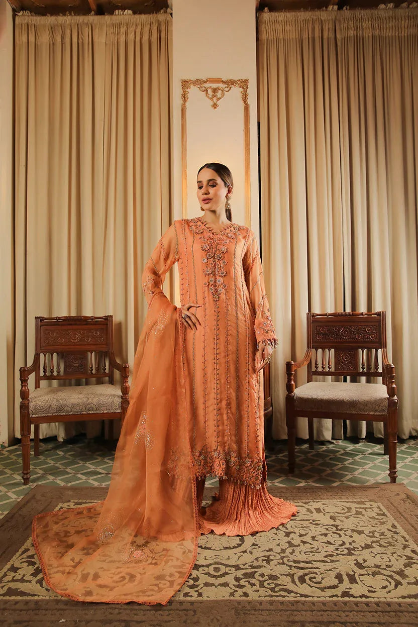 Muntaha | Baad e Saba | Zarafshan - Salmon - Aqsa Fabrics