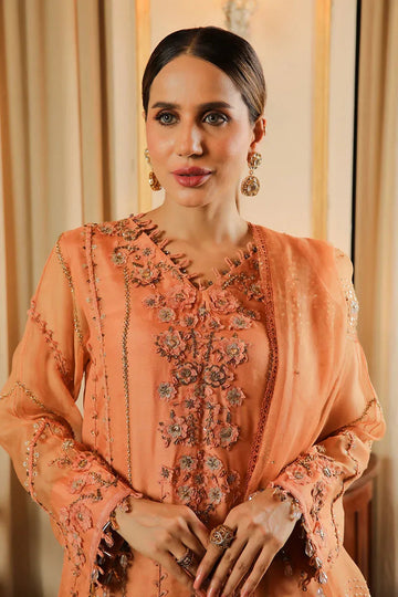 Muntaha | Baad e Saba | Zarafshan - Salmon - Aqsa Fabrics