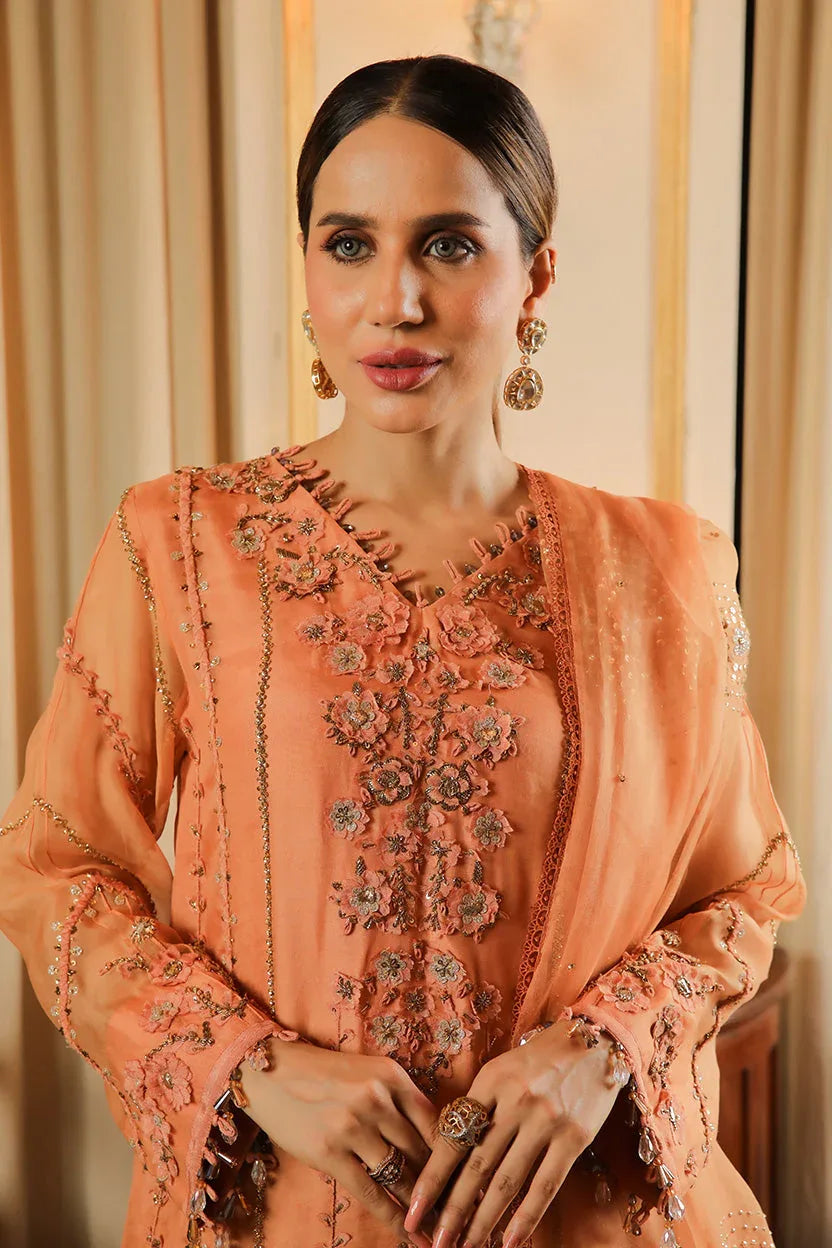 Muntaha | Baad e Saba | Zarafshan - Salmon - Aqsa Fabrics