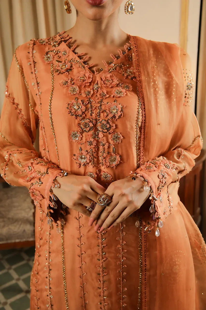 Muntaha | Baad e Saba | Zarafshan - Salmon - Aqsa Fabrics