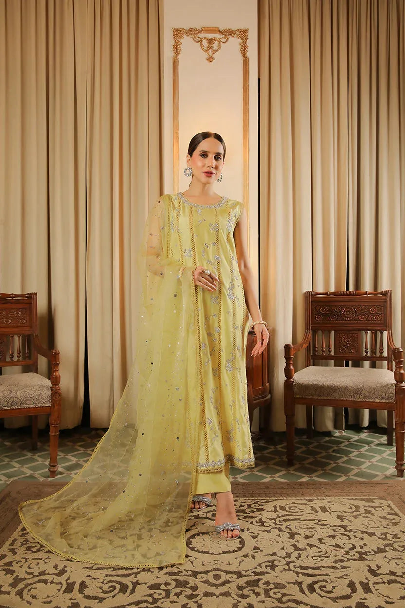 Muntaha | Baad e Saba | Kyra  Lime - Aqsa Fabrics