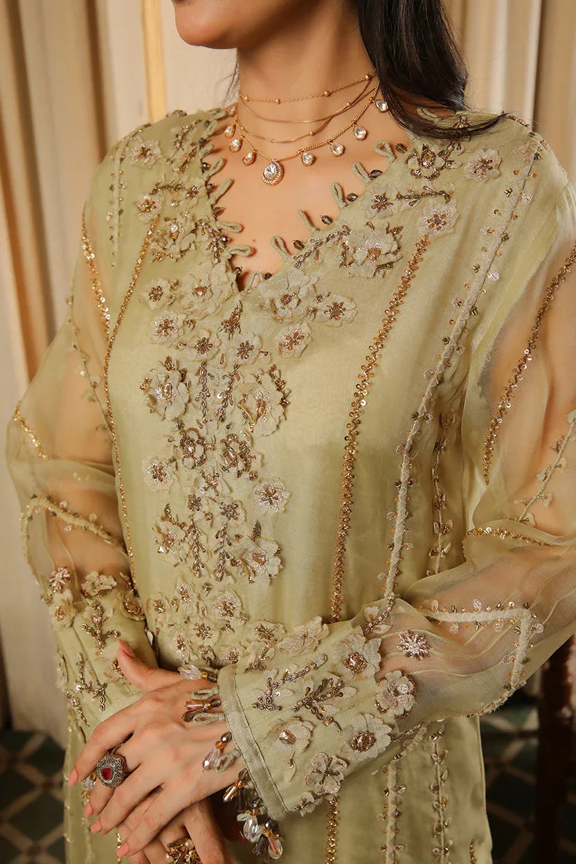 Muntaha | Baad e Saba | Zarafshaan - Pistachio - Aqsa Fabrics